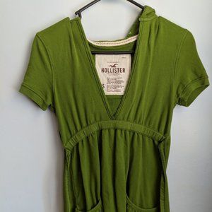 🎉 Hollister Small (S) Green Hooded Long Shirt (3/$10)